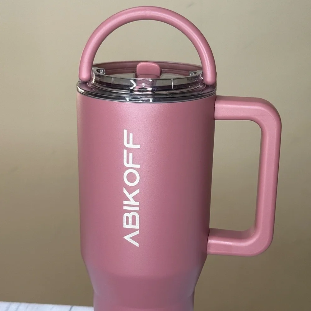 ABIKOFF 30oz Reusable Insulated Tumbler with Handle
